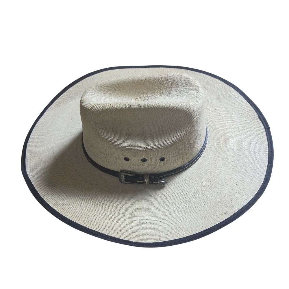 Cavender's 10X Straw Cowboy Hat Western Cattleman Wide Brim 7 1/4 Ranch Wear